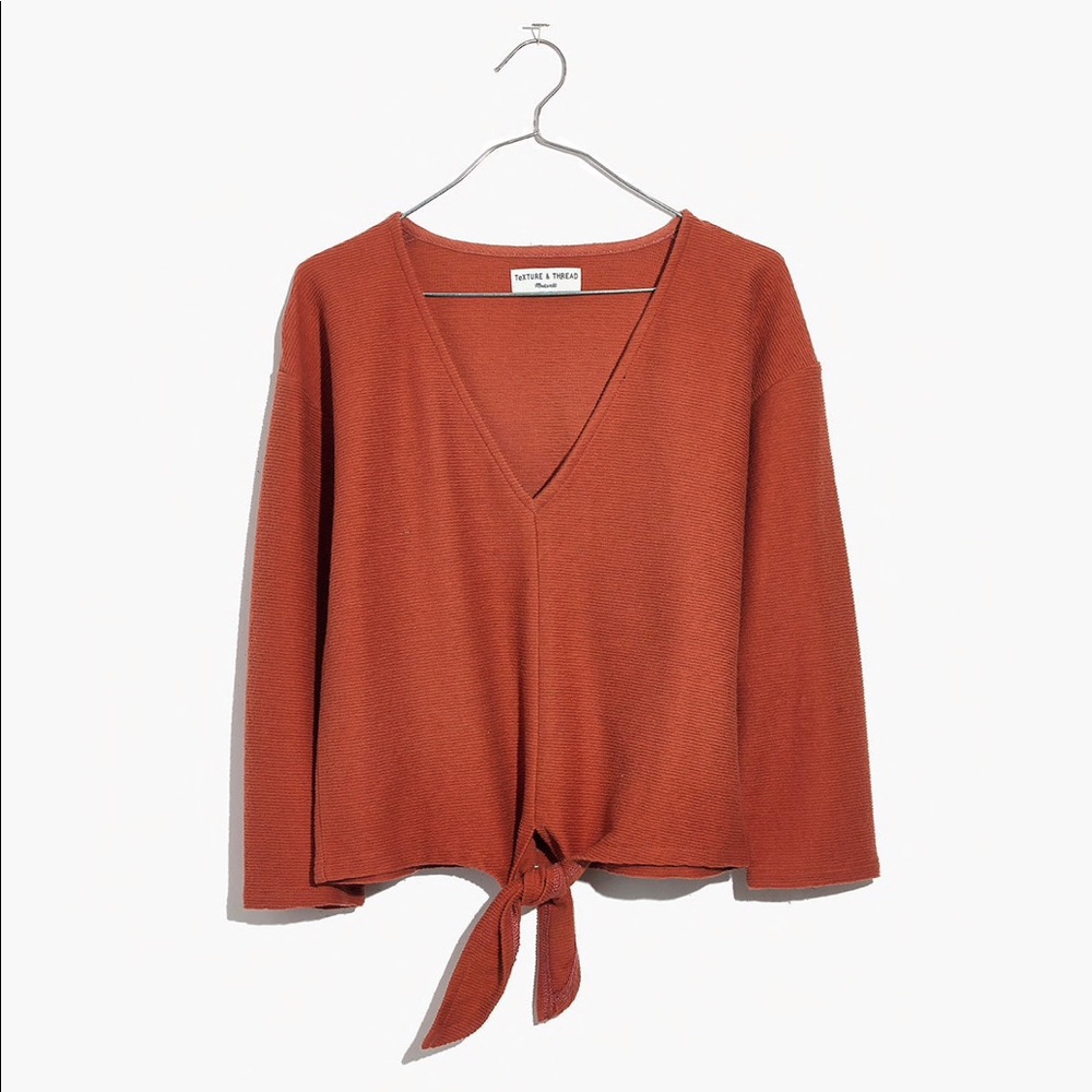 Madewell Texture & Thread Tie-Front Top - Picture 4 of 7